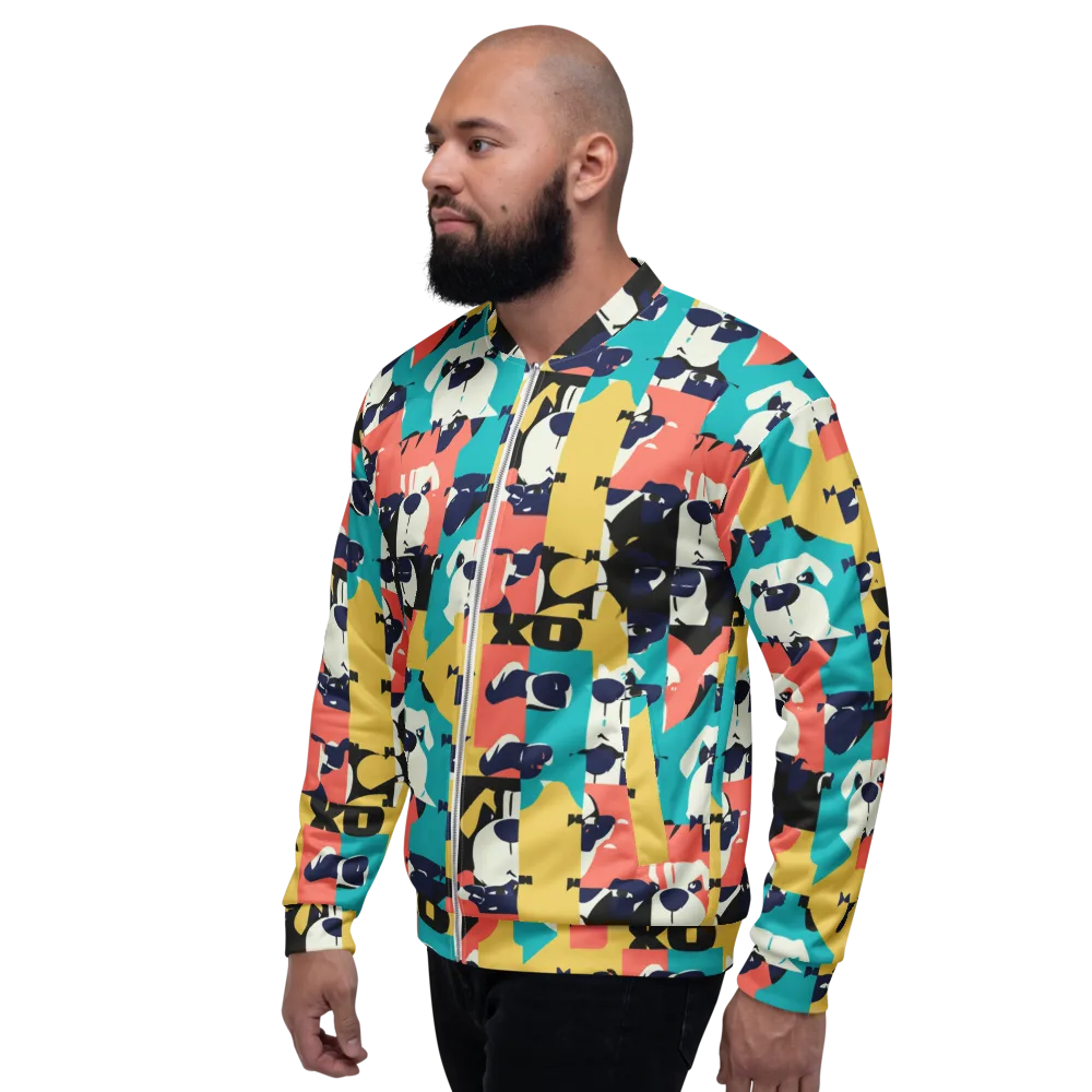 Canine Colorblock on Bomber Jacket — Left