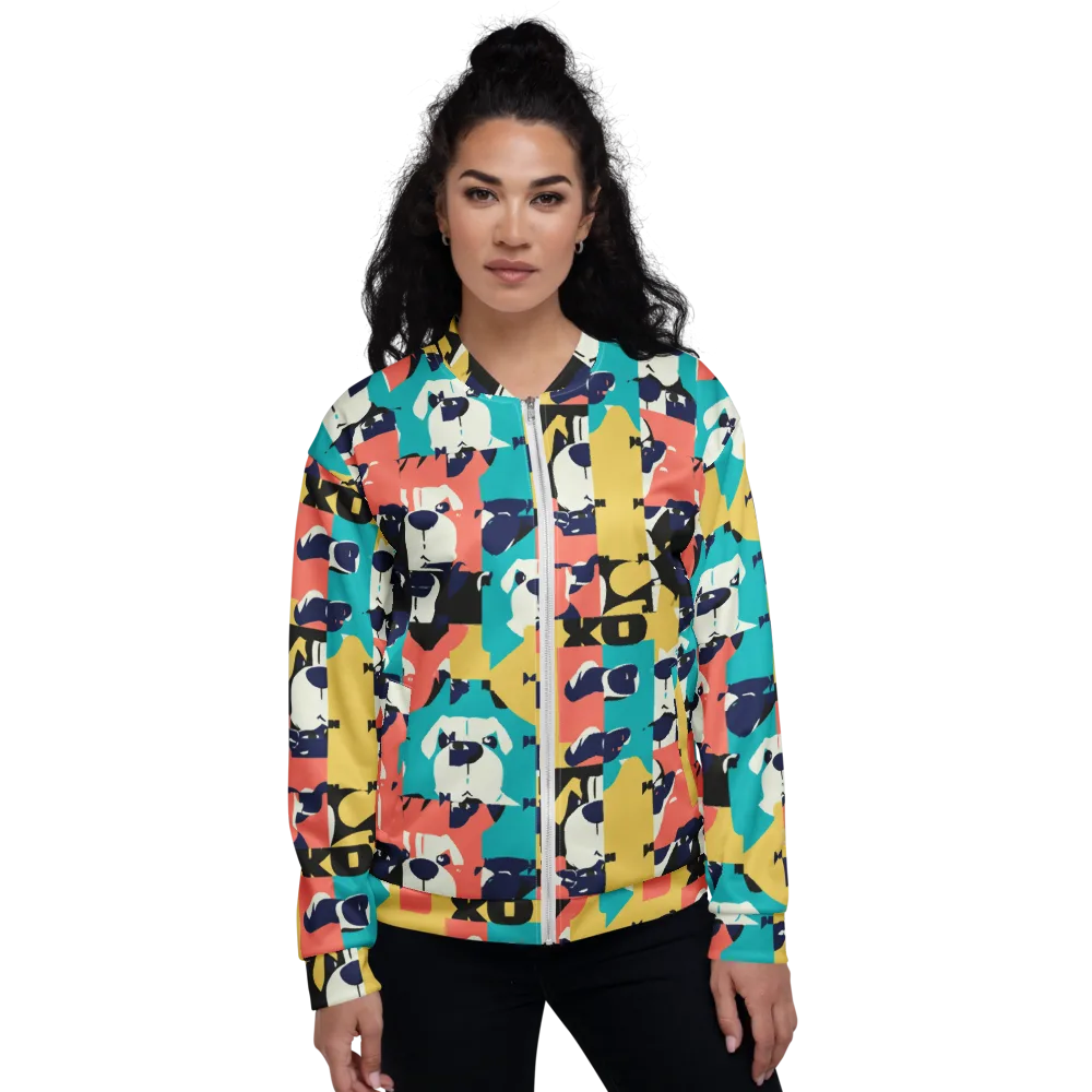 Canine Colorblock on Bomber Jacket — Front