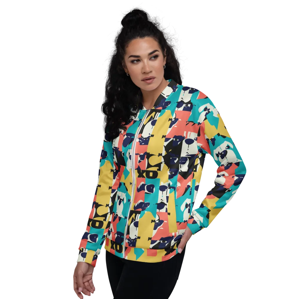 Canine Colorblock on Bomber Jacket — Left