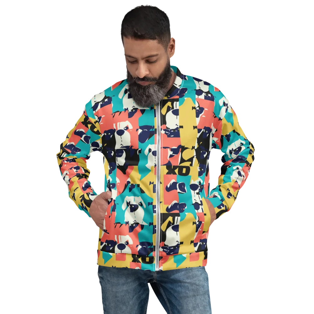 Canine Colorblock on Bomber Jacket — Front