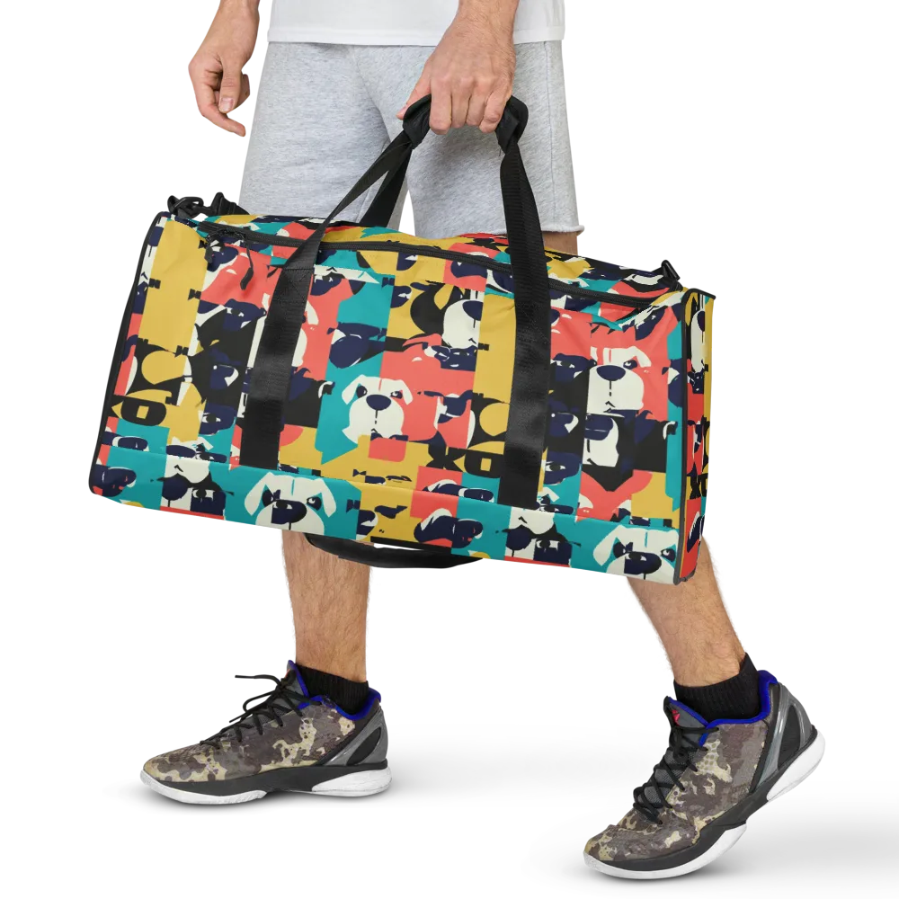 Canine Colorblock on Duffle Bag — Front
