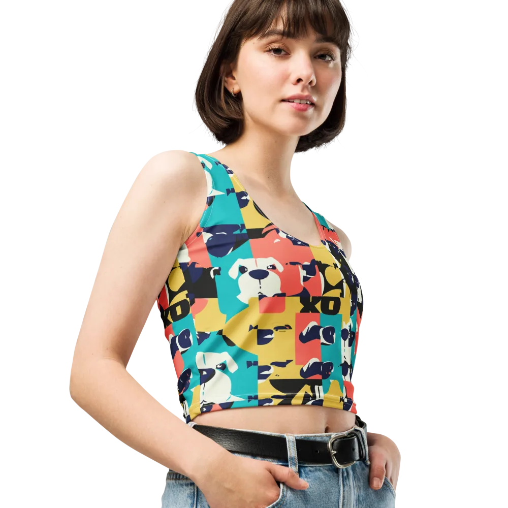 Canine Colorblock on Crop Top — Right Front