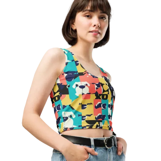 Canine Colorblock on a Crop Top