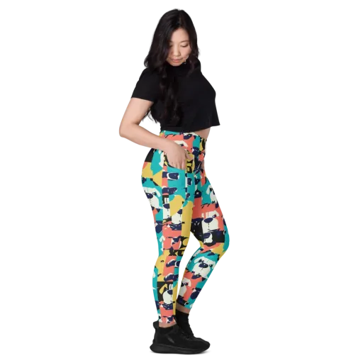 Canine Colorblock on a Leggings with Pockets