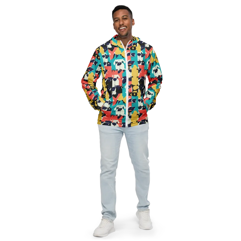 Canine Colorblock on Men's Windbreaker — Front