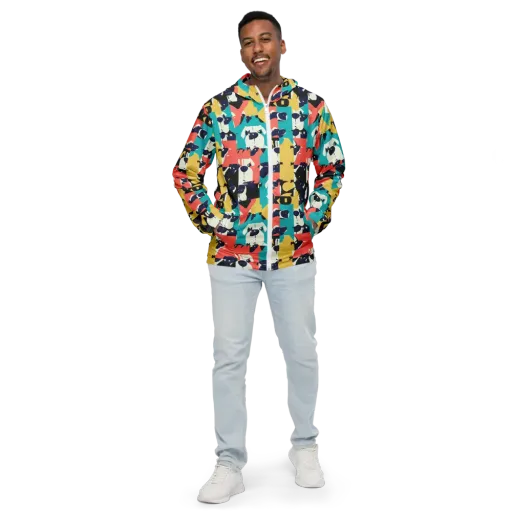 Canine Colorblock on a Men's Windbreaker