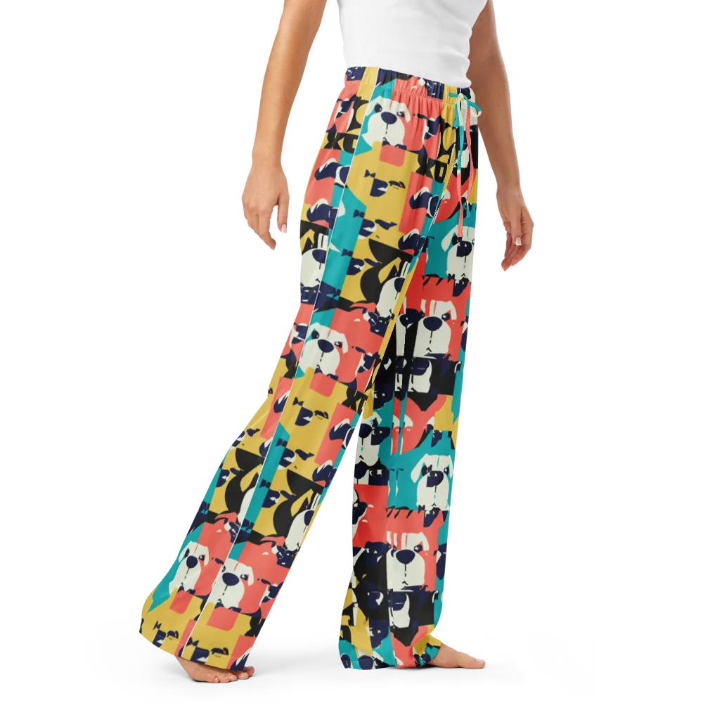 Canine Colorblock on Women's Pajama Pants — Right Front