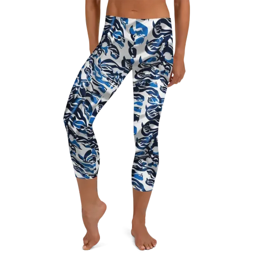 Cobalt Roar on Capri Leggings