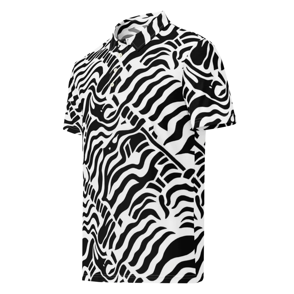 Noir Stripes on Men's Slim Fit Polo Shirt — Left Front