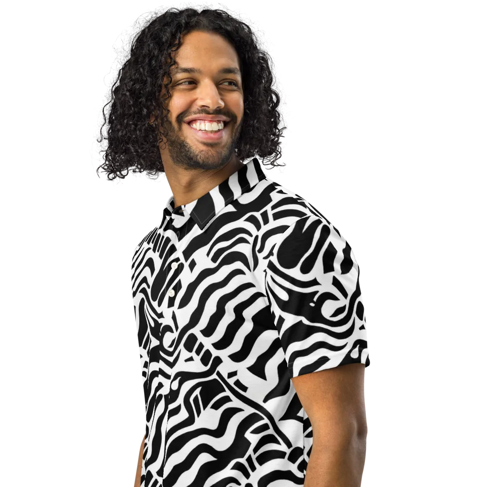 Noir Stripes on Men's Slim Fit Polo Shirt — Left Front