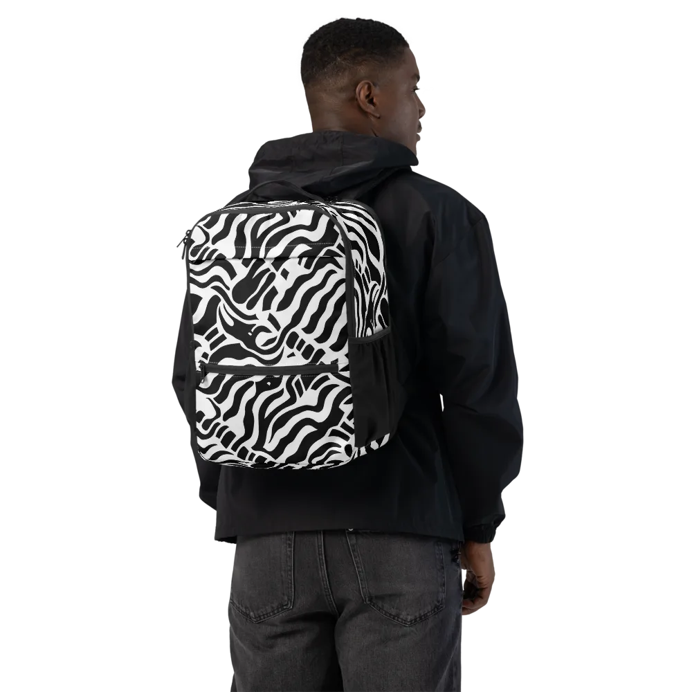 Noir Stripes on Utility Backpack — Back