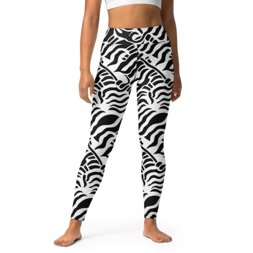 Noir Stripes on a Yoga Leggings