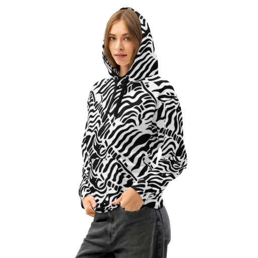 Noir Stripes on Cotton Hoodie