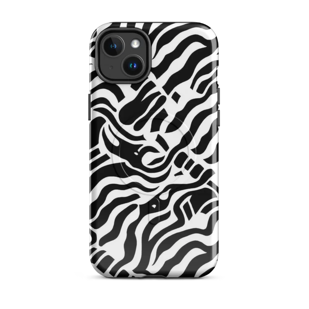 Noir Stripes on MagSafe Tough Case for iPhone® — Front