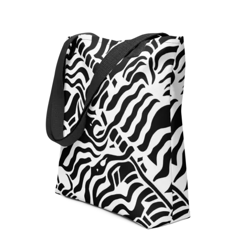Noir Stripes on a Tote Bag