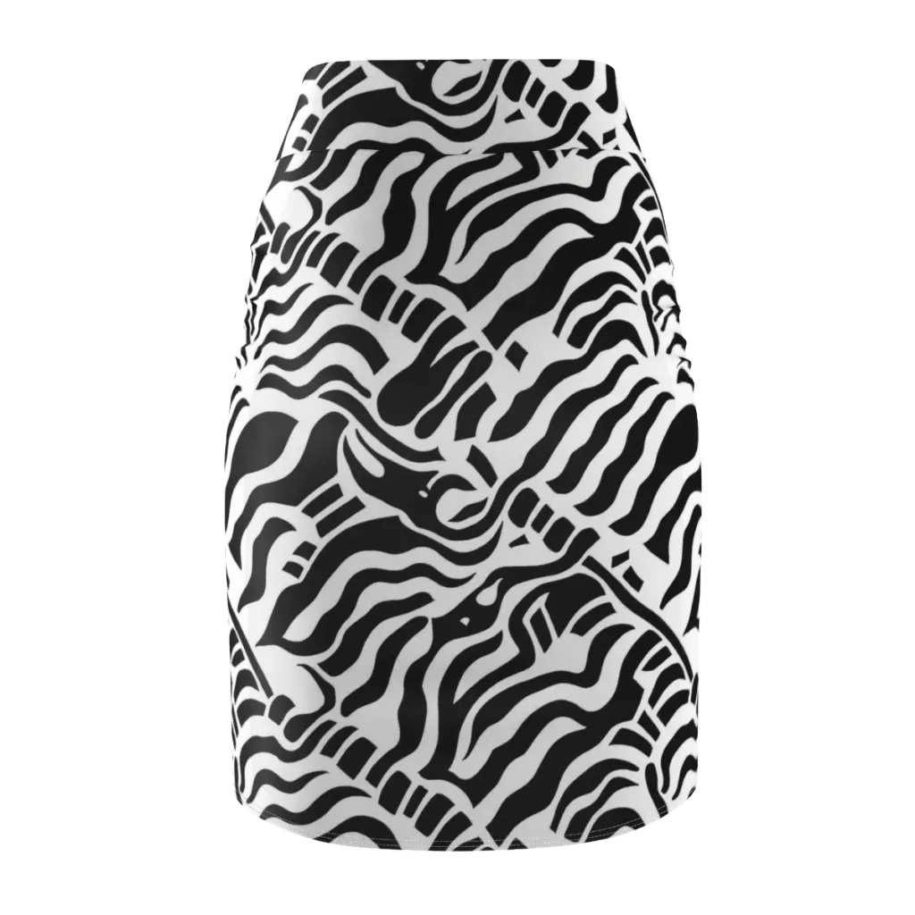 Noir Stripes on Pencil Skirt — Back