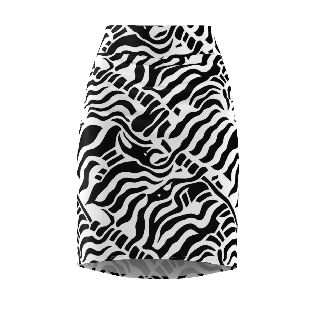 Noir Stripes on Pencil Skirt — Front