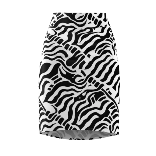 Noir Stripes on a Pencil Skirt