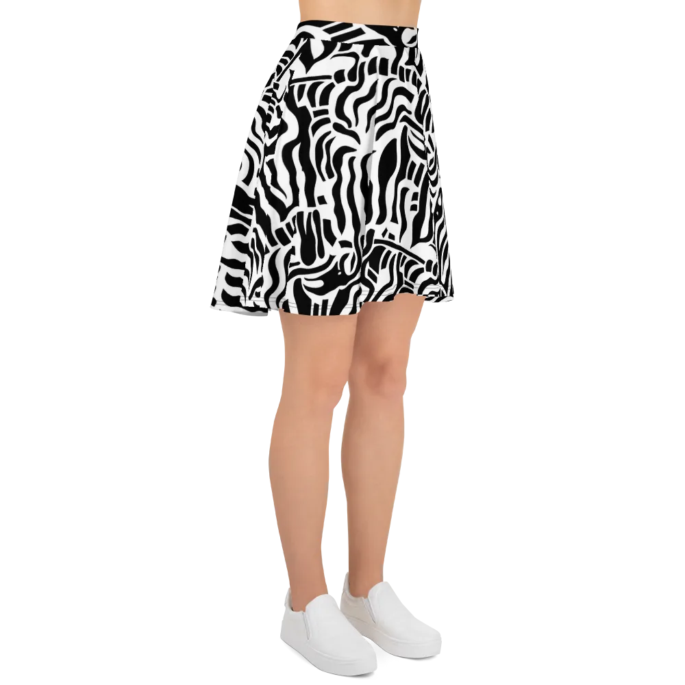 Noir Stripes on Skater Skirt — Right