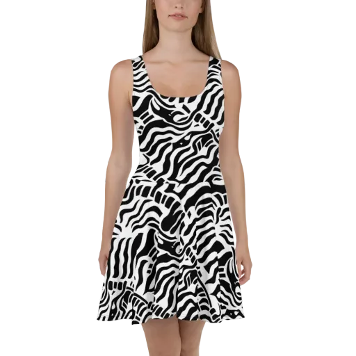 Noir Stripes on a Skater Dress