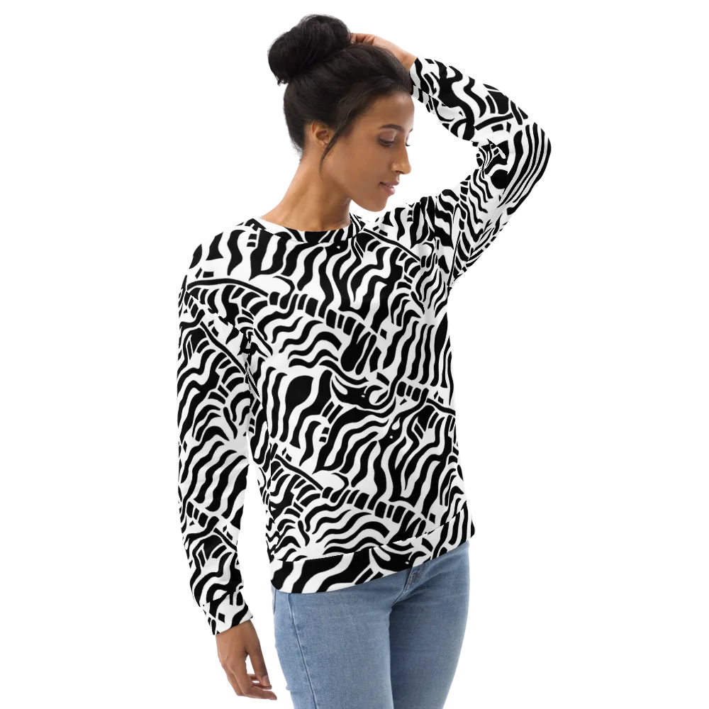 Noir Stripes on Sweatshirt — Right Front