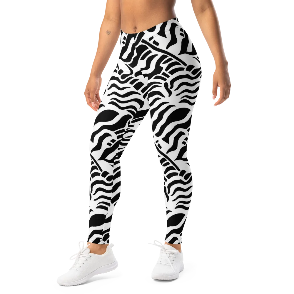 Noir Stripes on Leggings — Left Front