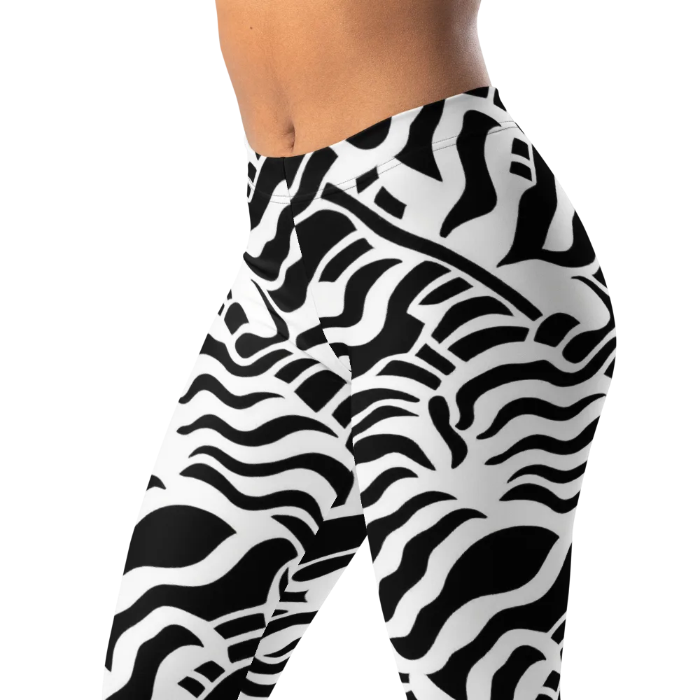 Noir Stripes on Leggings — Left Front
