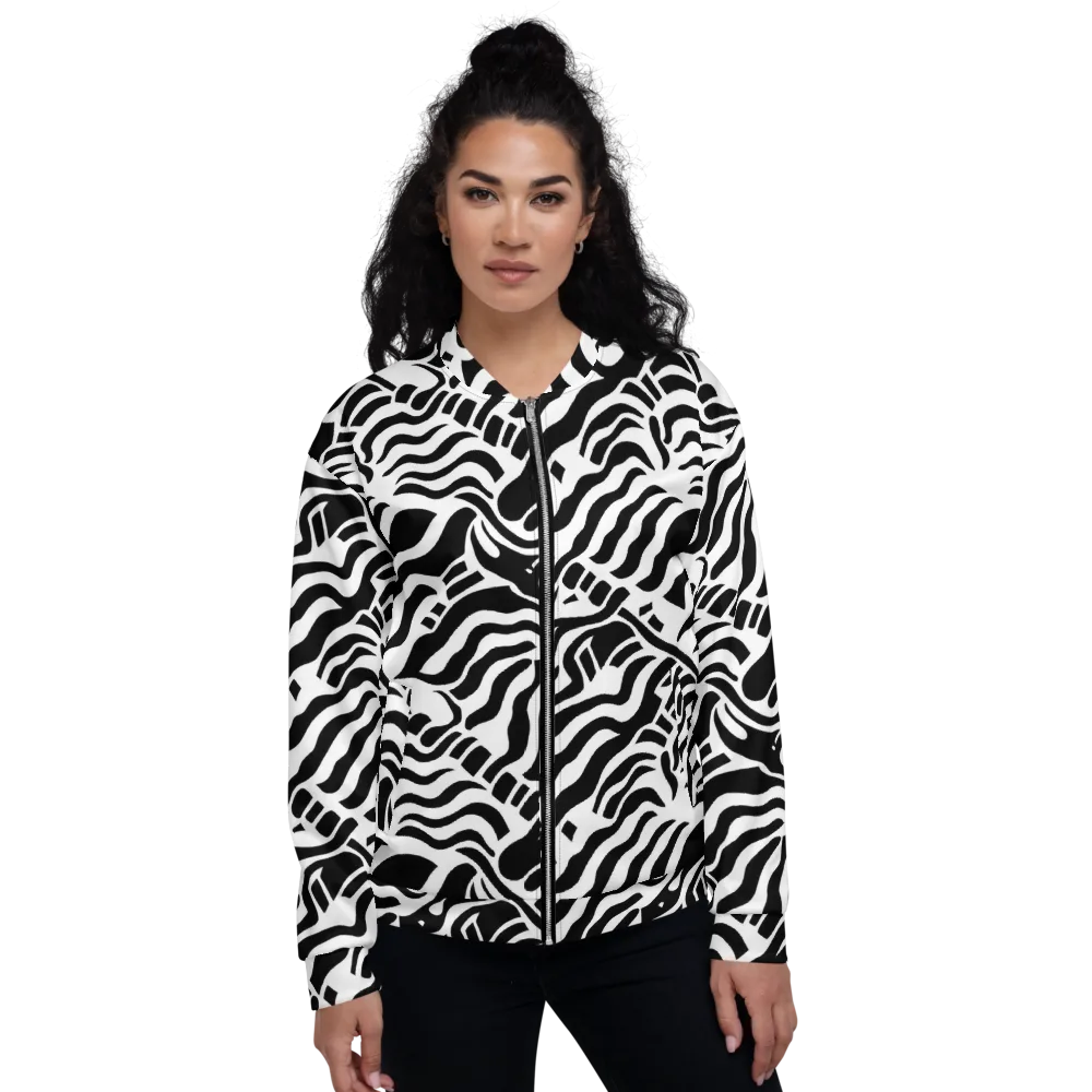 Noir Stripes on Bomber Jacket — Front