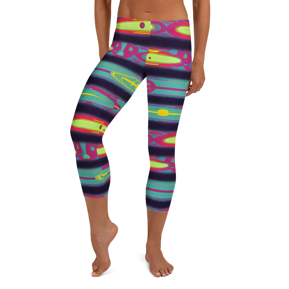 Astro Pop on Capri Leggings — Front