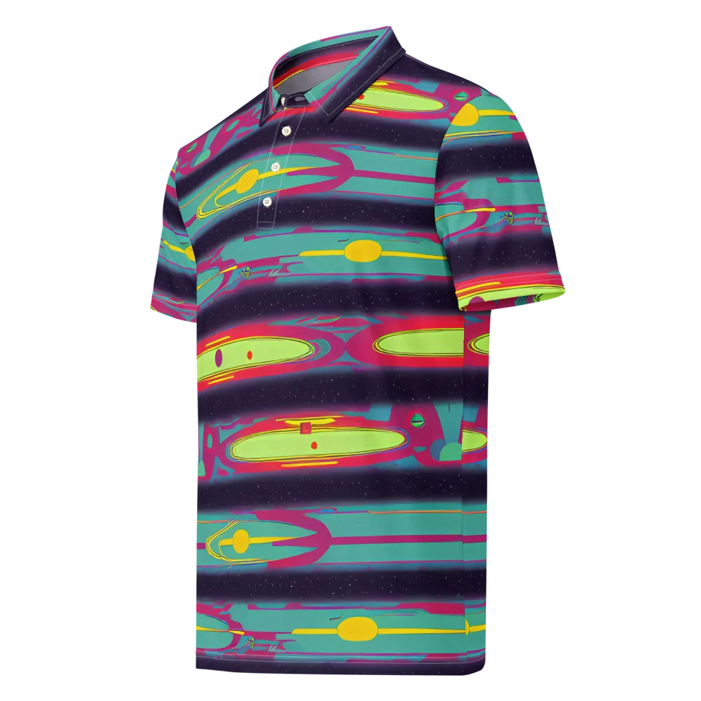 Astro Pop on Men's Slim Fit Polo Shirt — Left Front