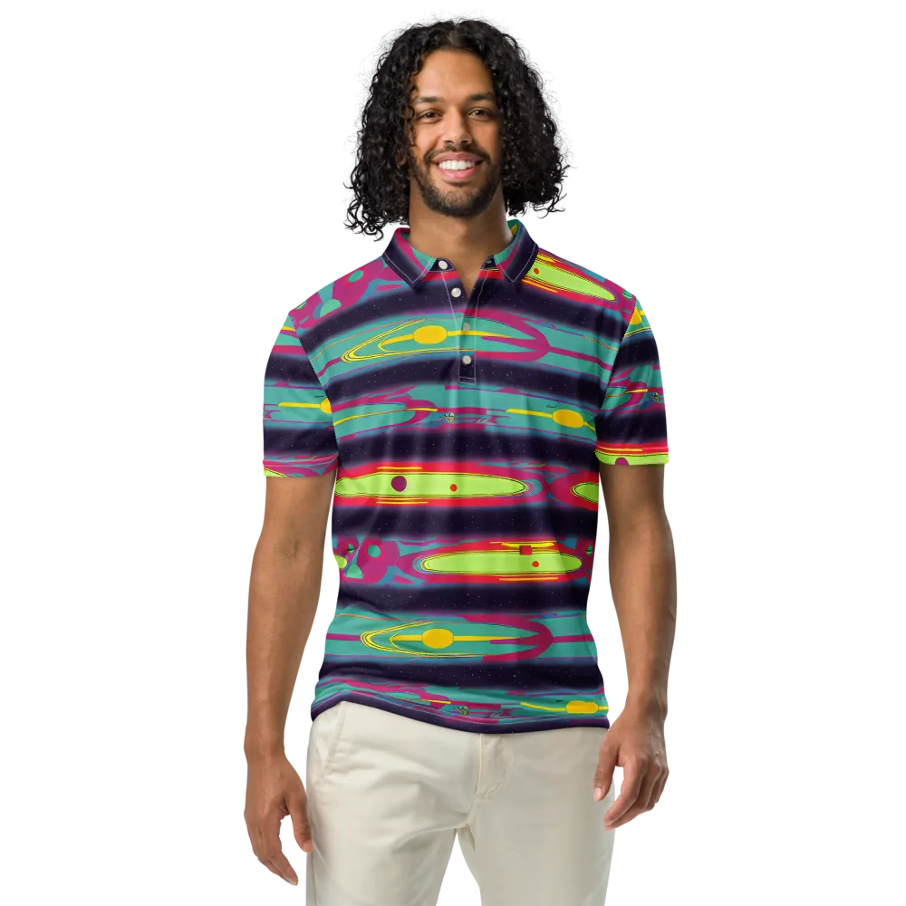 Astro Pop on Men's Slim Fit Polo Shirt — Front