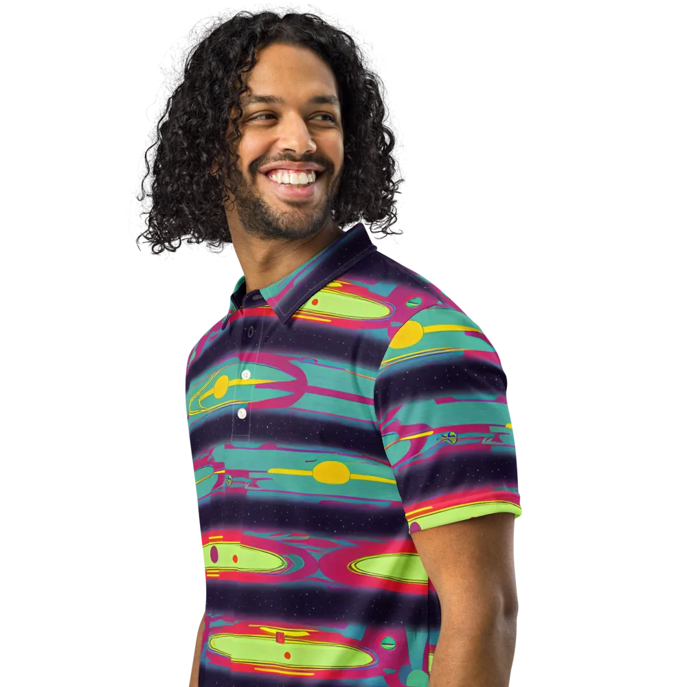 Astro Pop on Men's Slim Fit Polo Shirt — Left Front