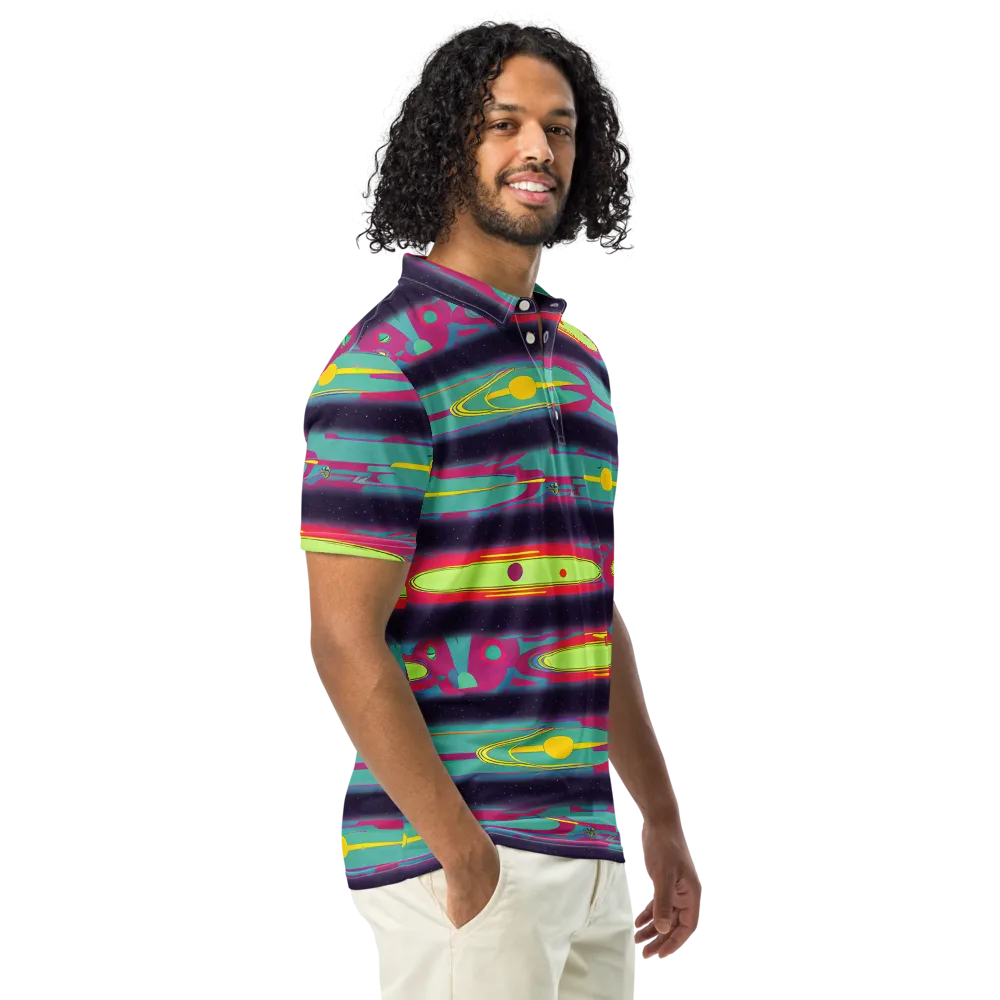 Astro Pop on Men's Slim Fit Polo Shirt — Right Front