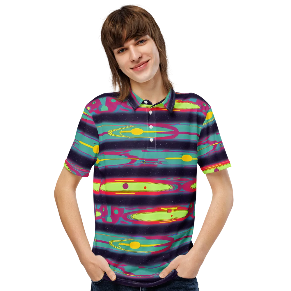 Astro Pop on Men's Slim Fit Polo Shirt — Front