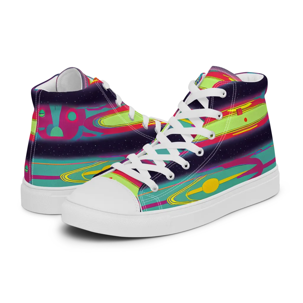 Astro Pop on Men's High Top Canvas Shoes — Left