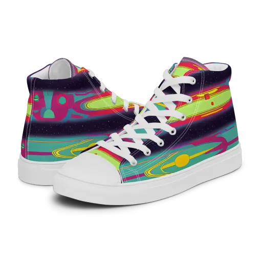 Astro Pop on a Men's High Top Canvas Shoes