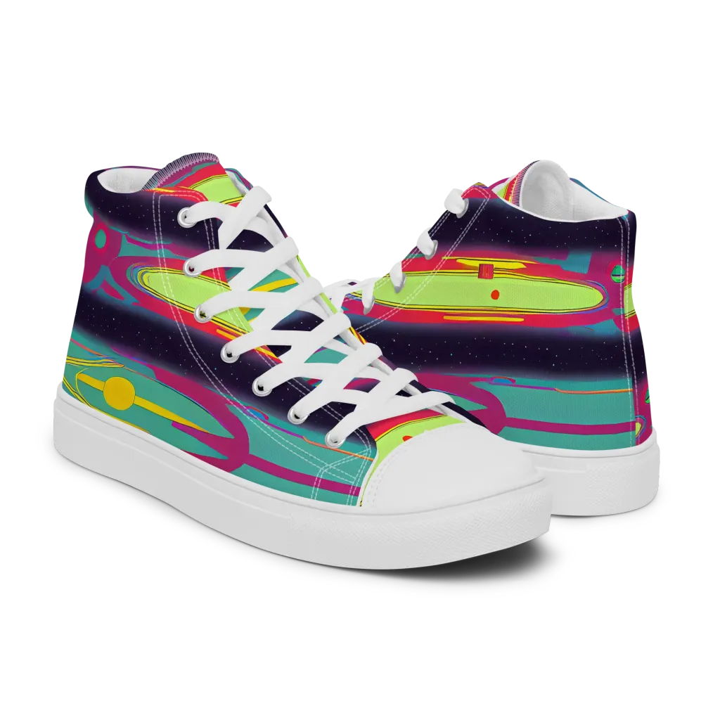 Astro Pop on Men's High Top Canvas Shoes — Right
