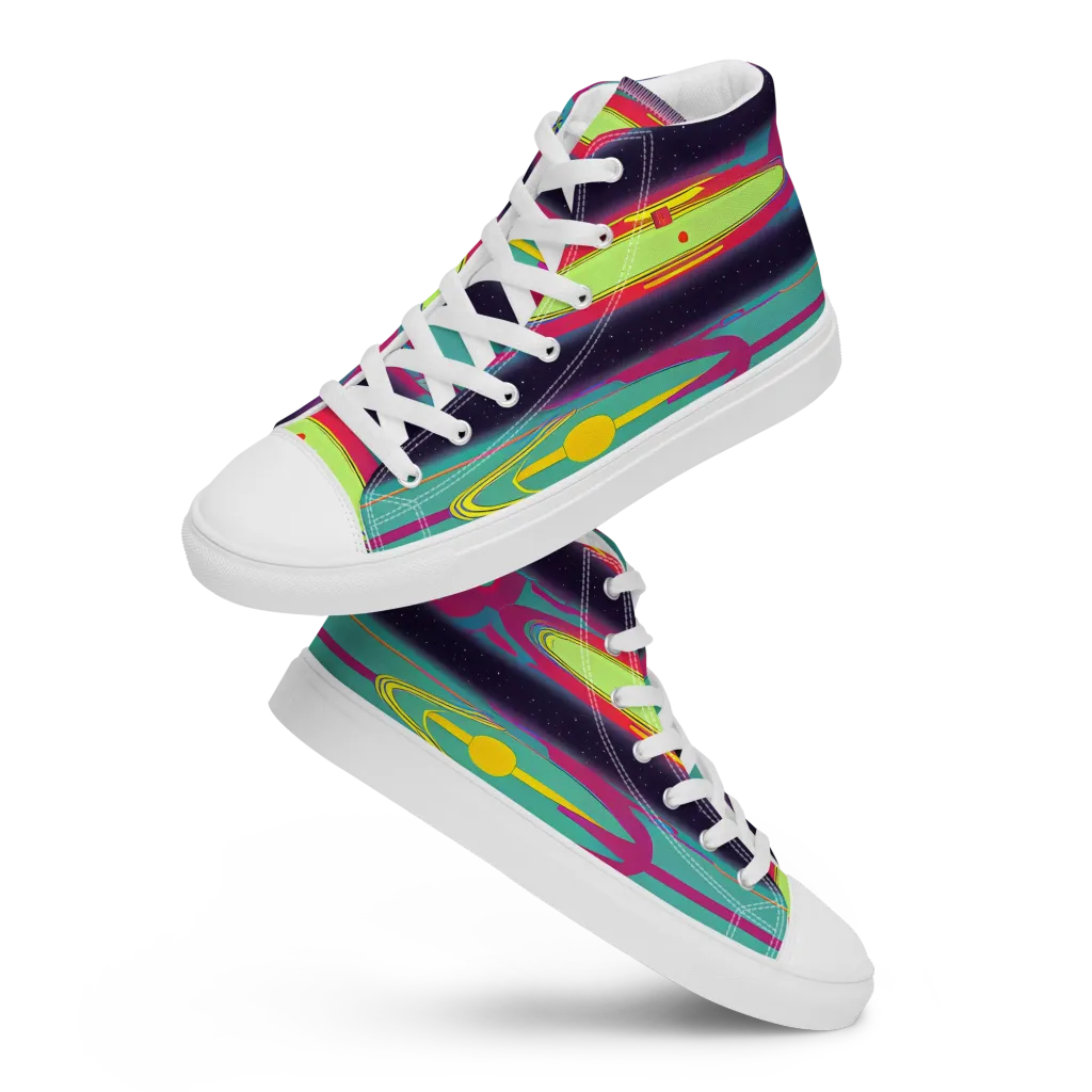 Astro Pop on Men's High Top Canvas Shoes — Front