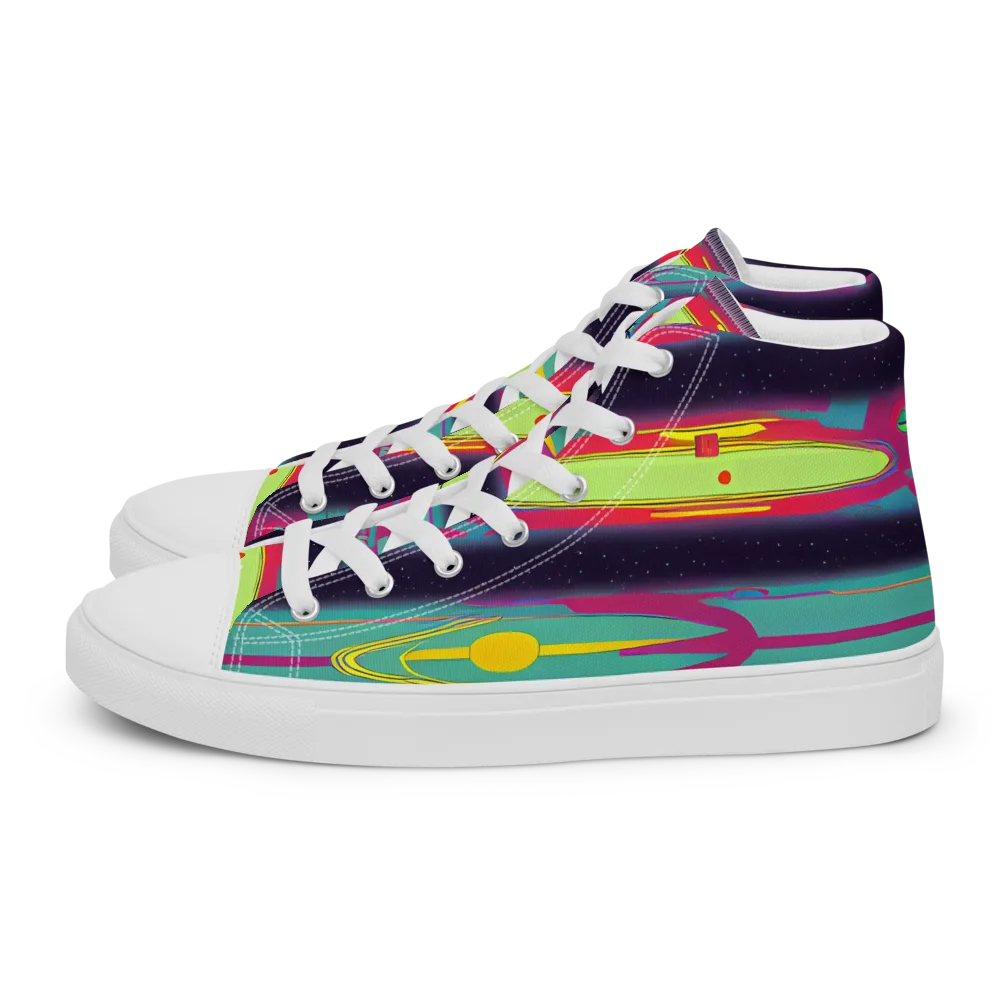 Astro Pop on Women's High Top Canvas Shoes — Left