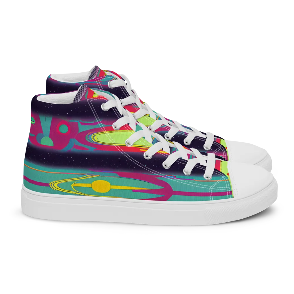 Astro Pop on Women's High Top Canvas Shoes — Right