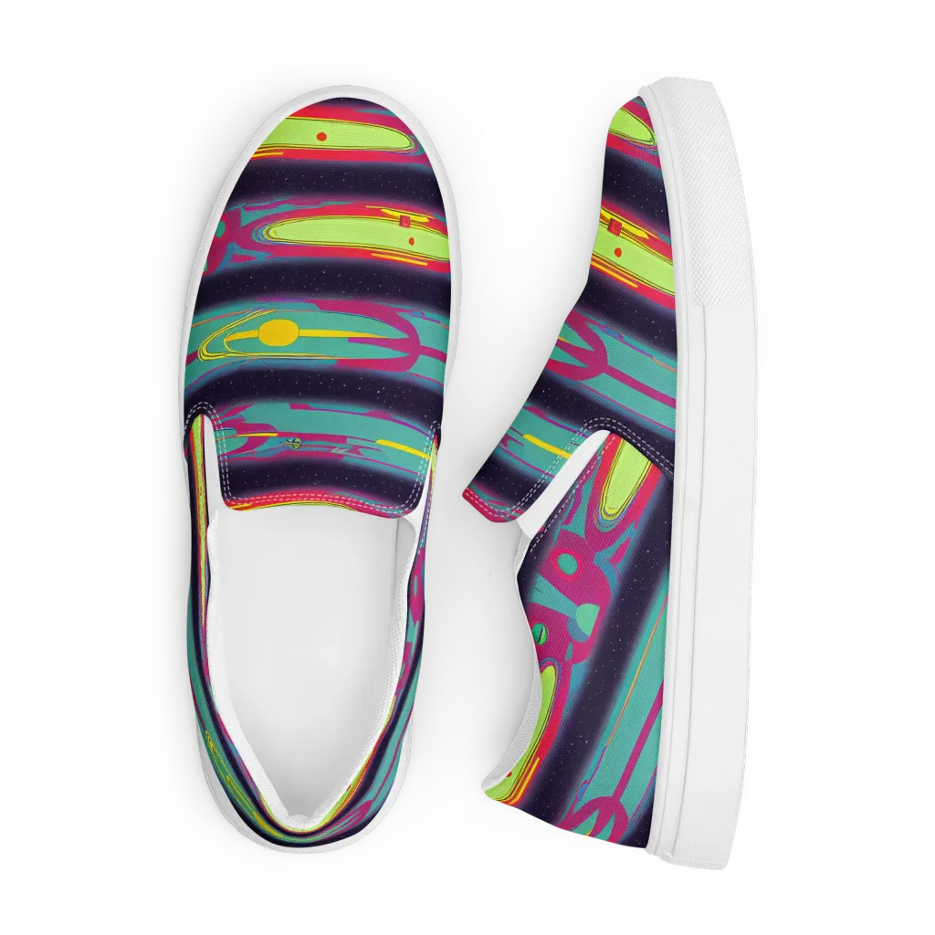 Astro Pop on Men's Slip-On Canvas Shoes — Front