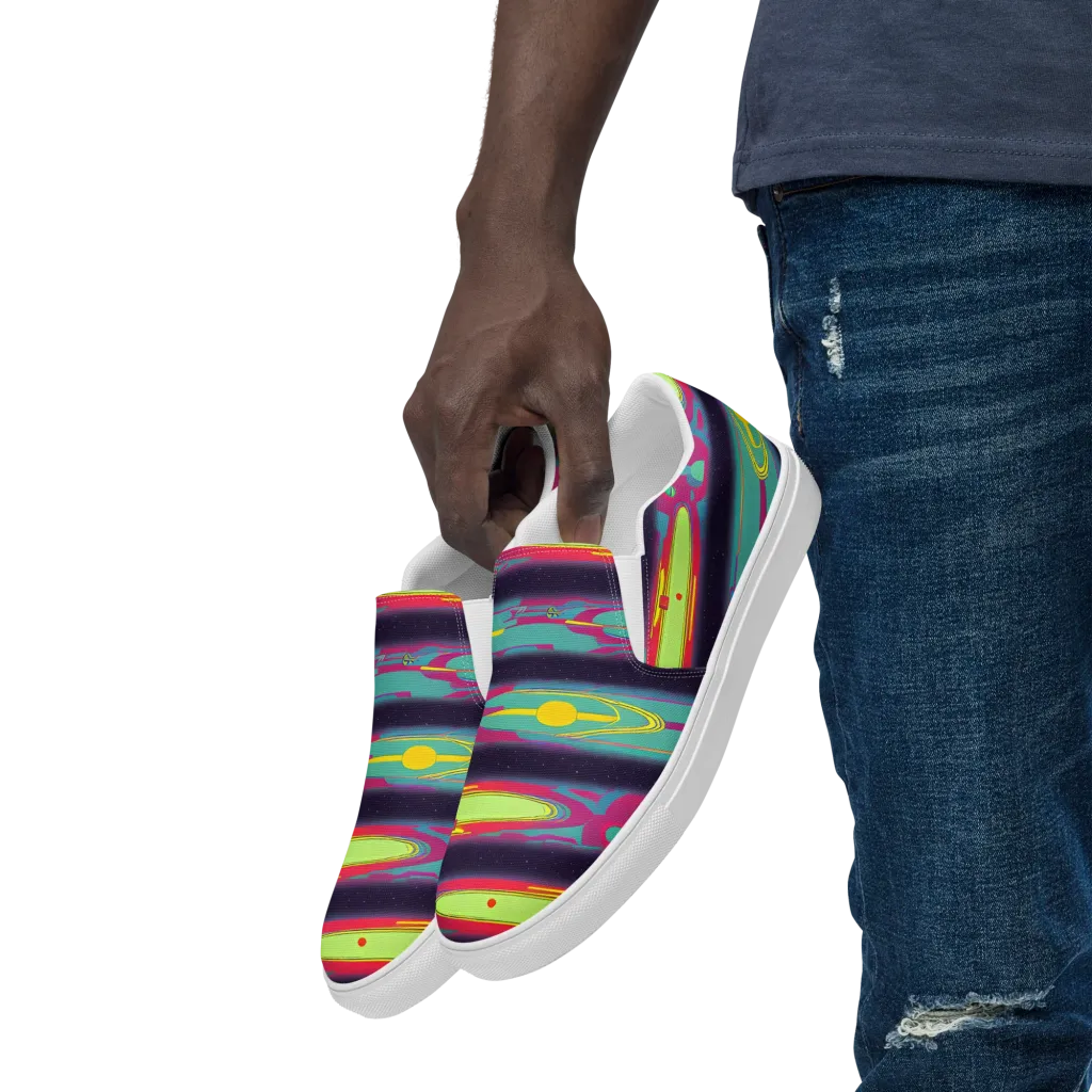Astro Pop on Men's Slip-On Canvas Shoes — Left Front