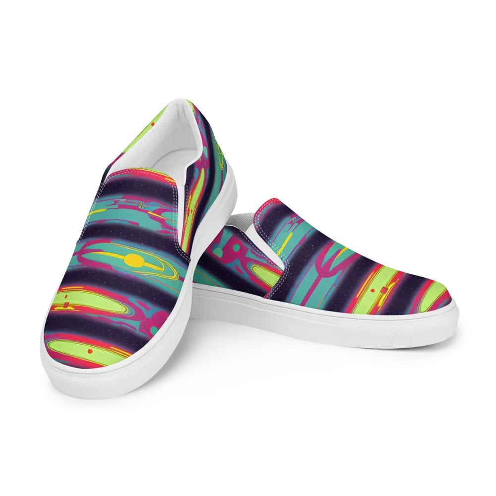 Astro Pop on Women's Slip-On Canvas Shoes — Left Front
