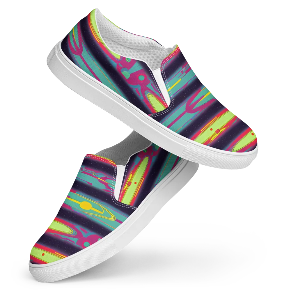 Astro Pop on Women's Slip-On Canvas Shoes — Front