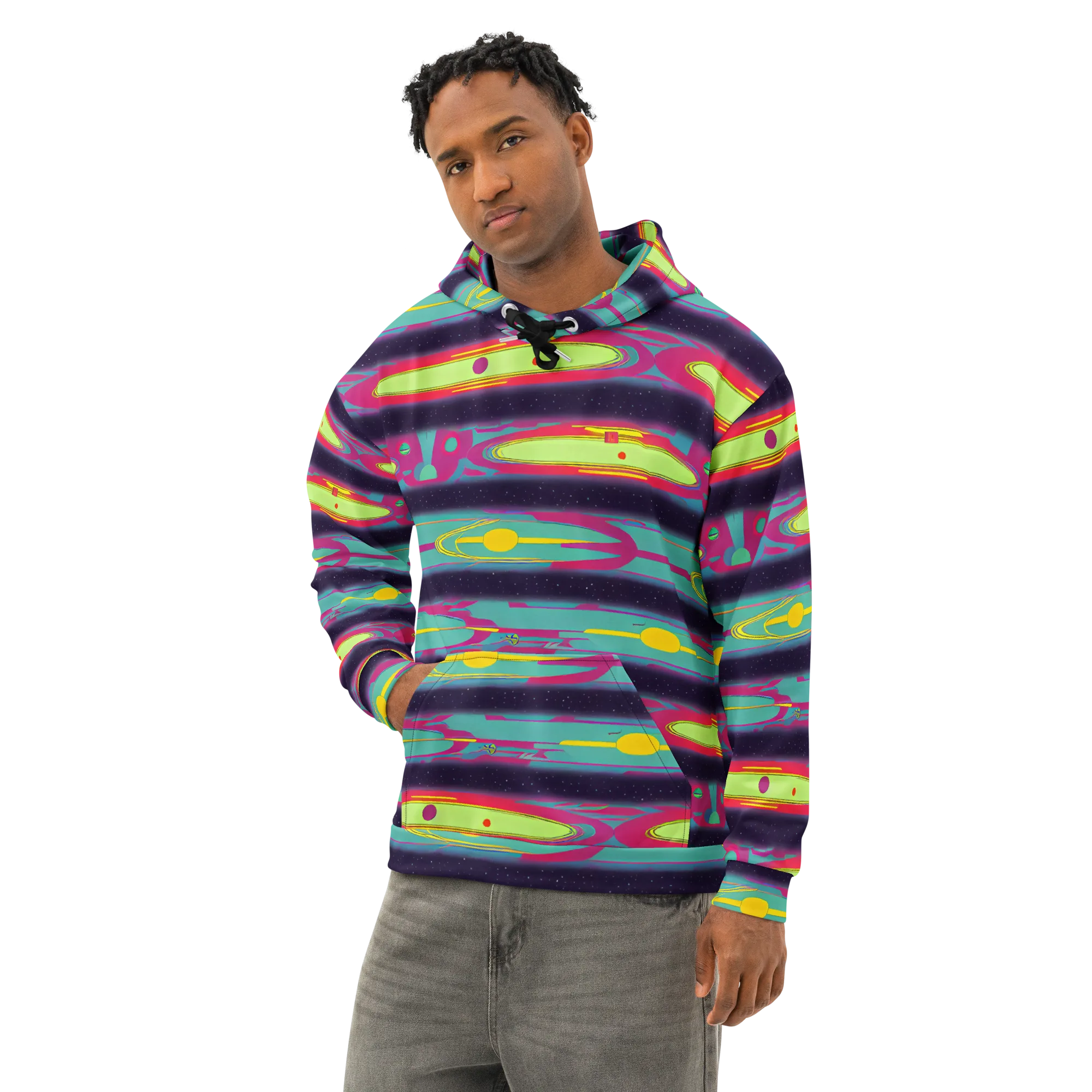 Astro Pop on Cotton Hoodie — Left Front