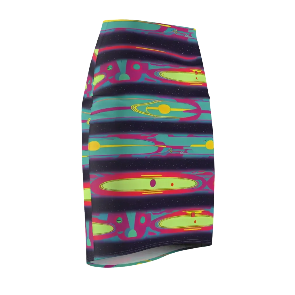 Astro Pop on Pencil Skirt — Front Side