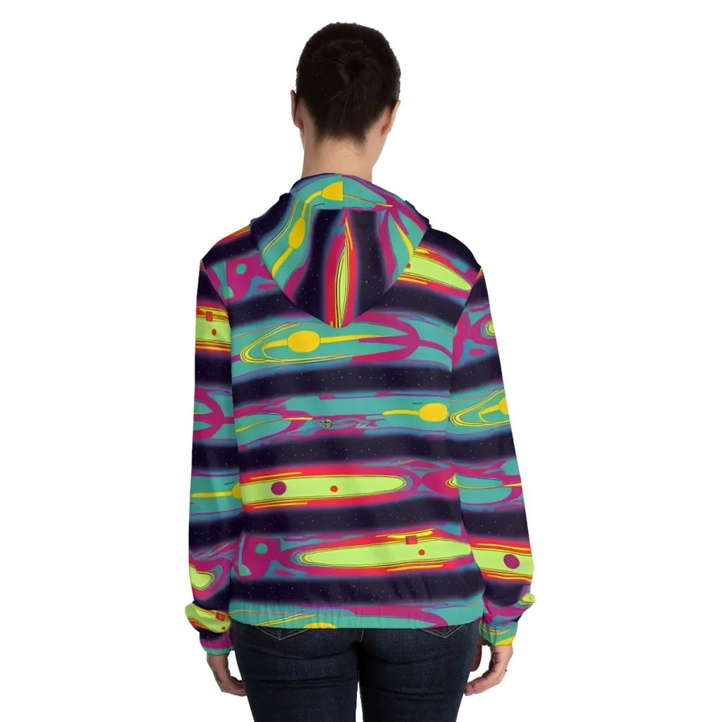 Astro Pop on Women's Full-Zip Hoodie — Back On Person