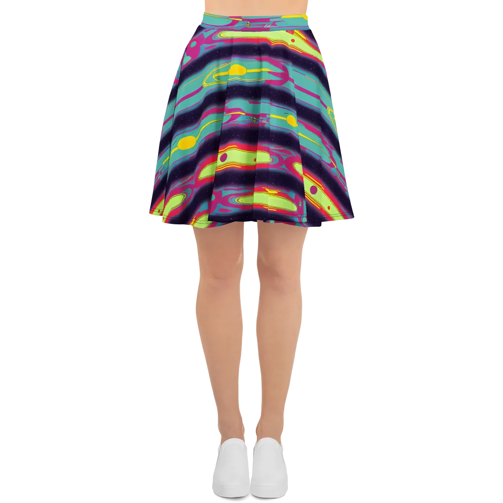 Astro Pop on Skater Skirt — Front