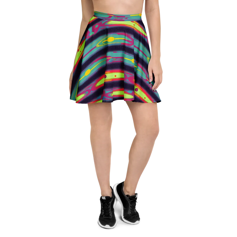 Astro Pop on Skater Skirt — Front