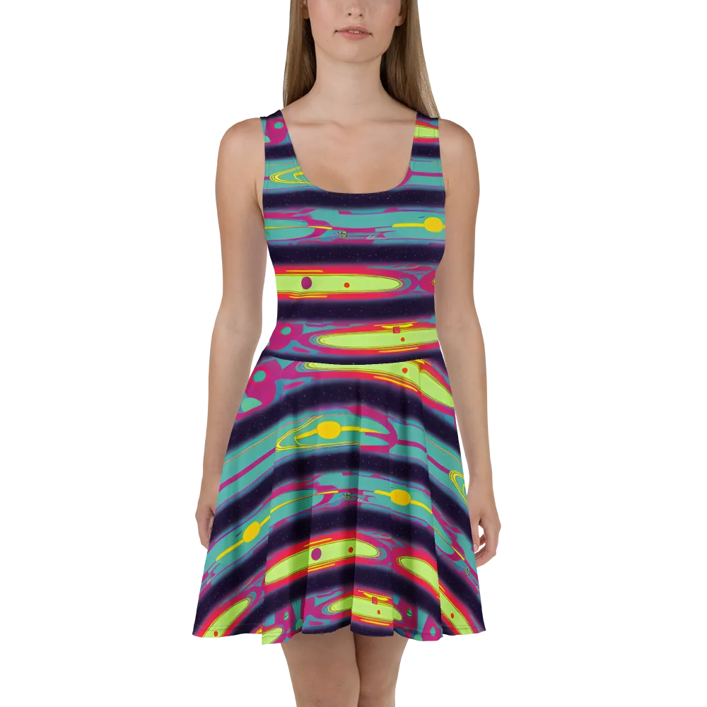Astro Pop on Skater Dress — Front